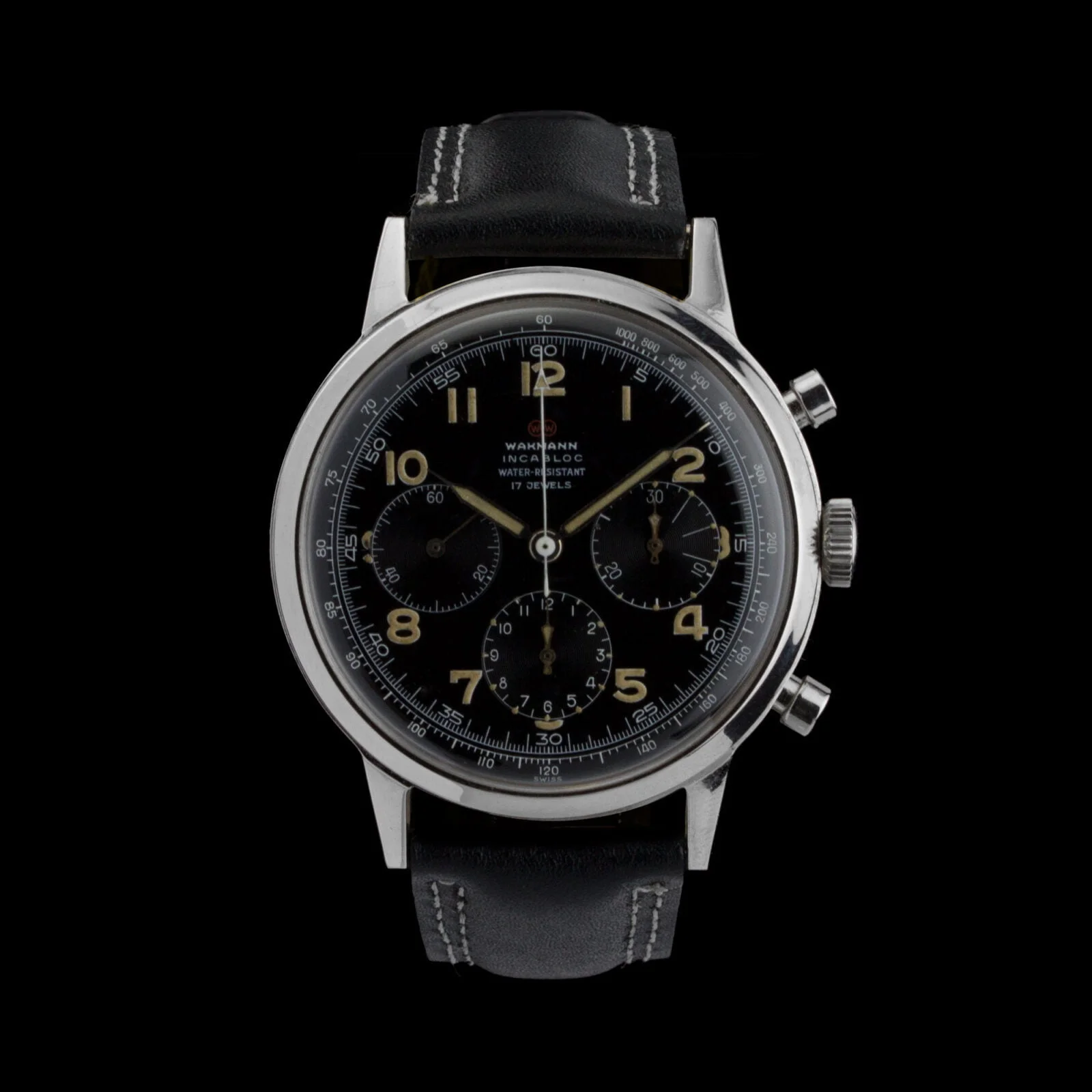 Wakmann Radium Chronograph Valjoux 72 - Amsterdam Vintage Watches