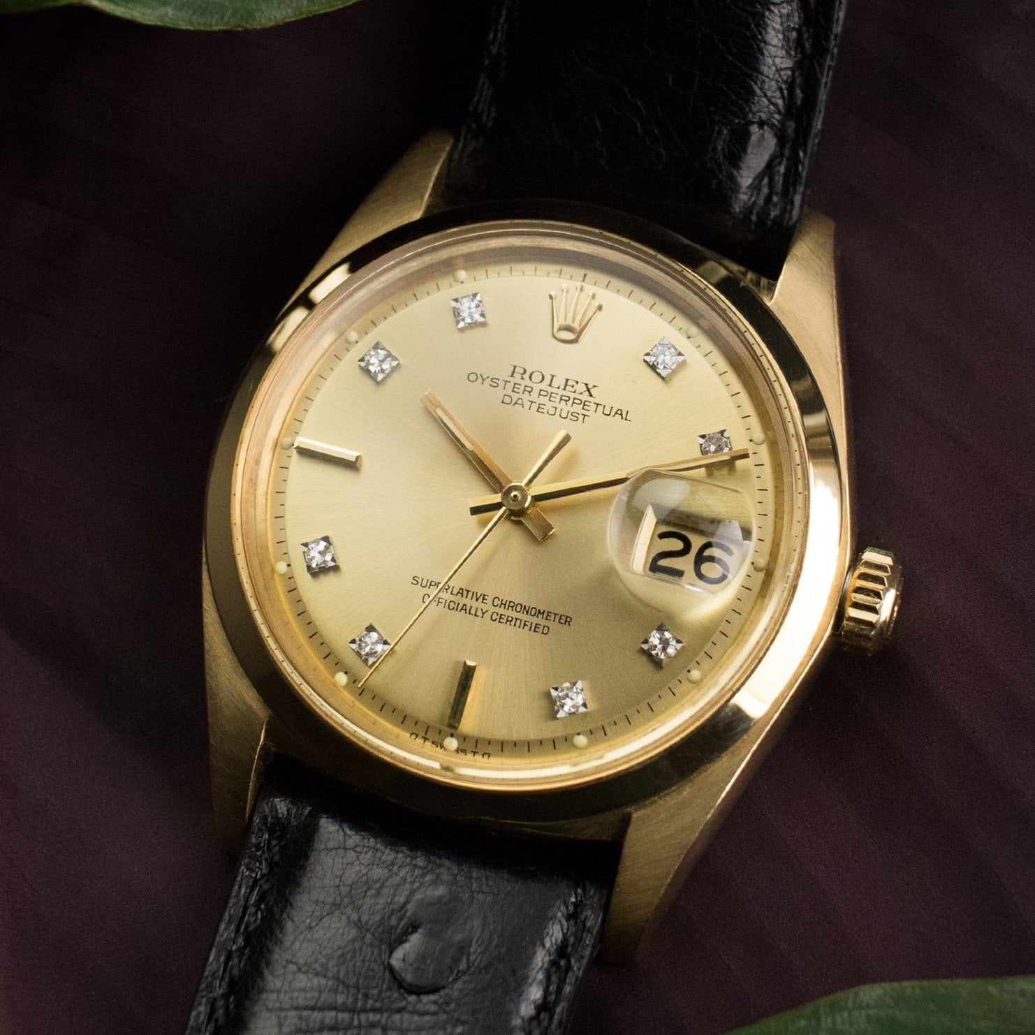 Rolex Datejust 1600 "Rare diamond dial" AMSTERDAM VINTAGE WATCHES