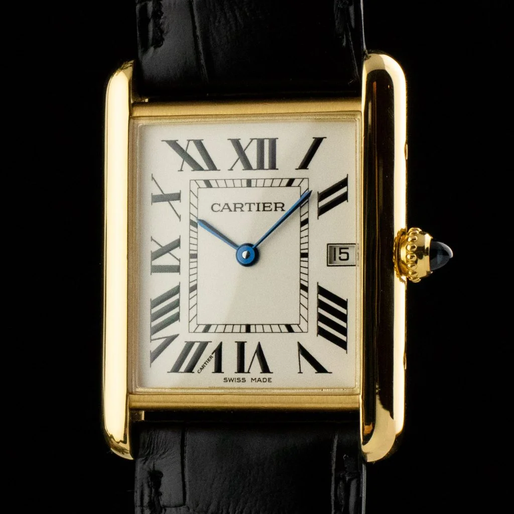 Cartier tank on sale watch with date