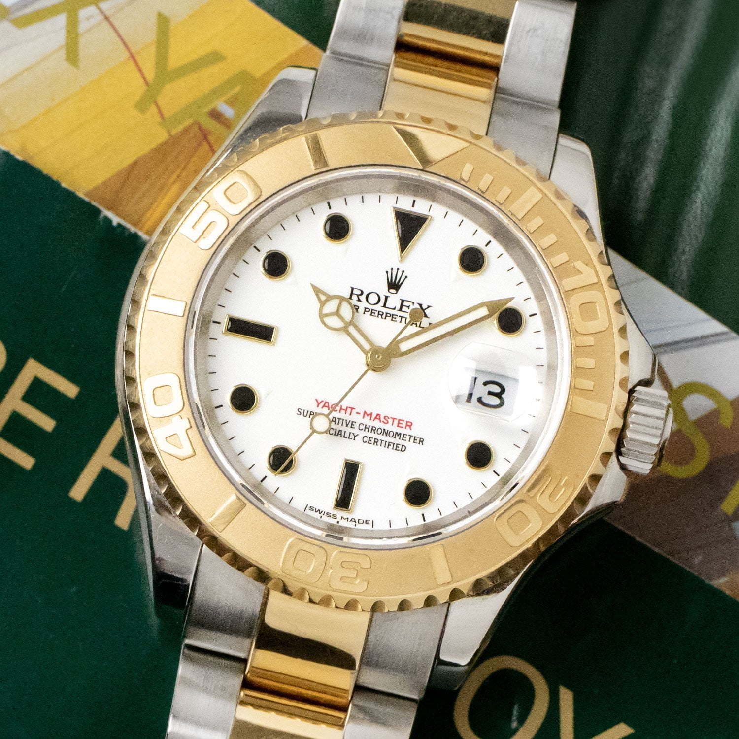 rolex yacht master 40 diamond & sapphire dial watch 16623