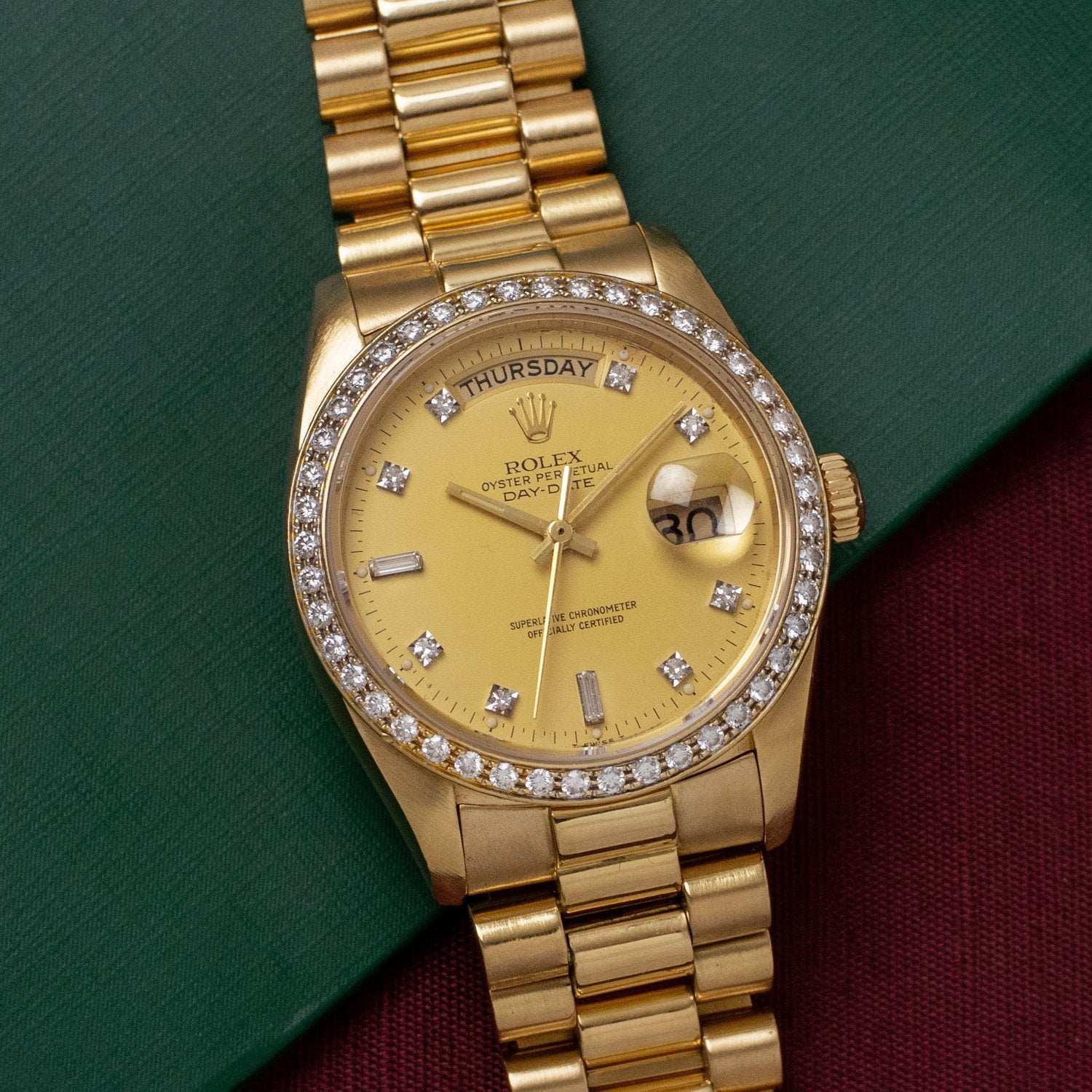 factory set diamond rolex