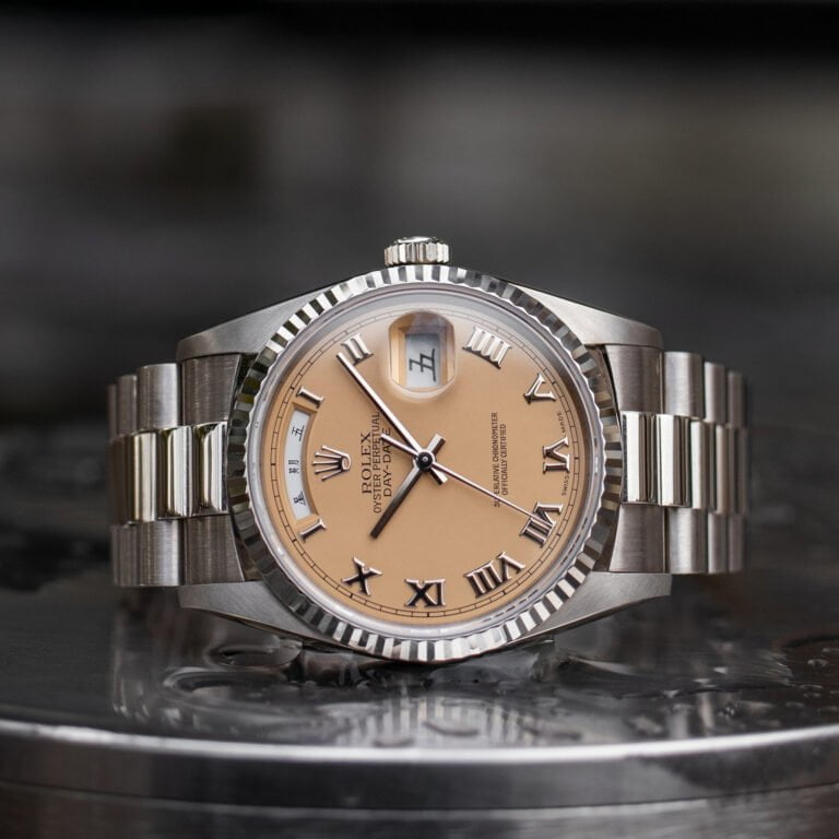 Rolex DayDate 18239 'Chinese Salmon' AMSTERDAM VINTAGE WATCHES