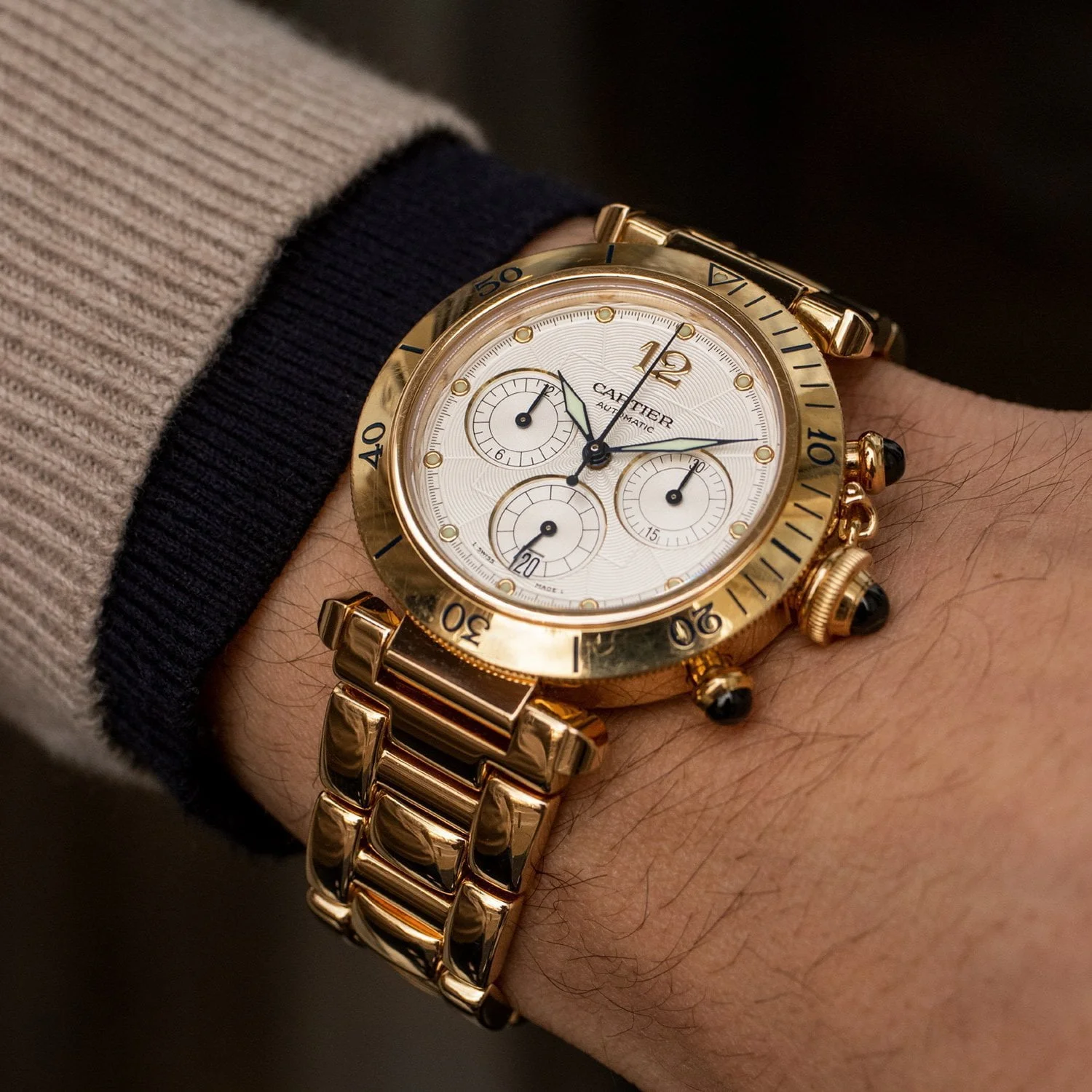 Cartier pasha hot sale chronograph gold