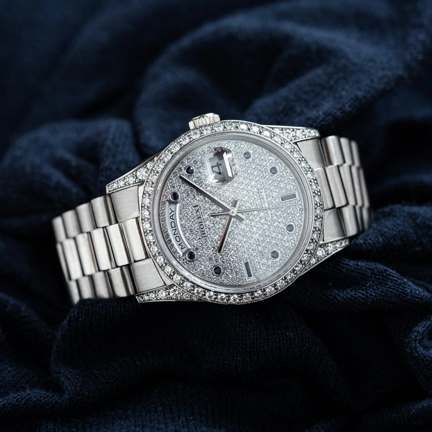 Rolex Day-Date 18389 'Saphires & Diamonds' - Amsterdam Vintage Watches