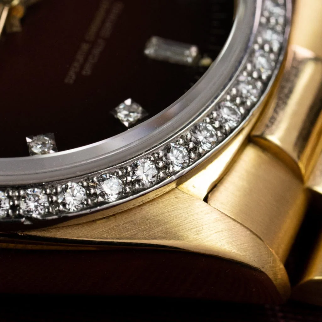 Rolex Day-Date 18048 'Red Vignette & Diamonds' - Amsterdam Vintage