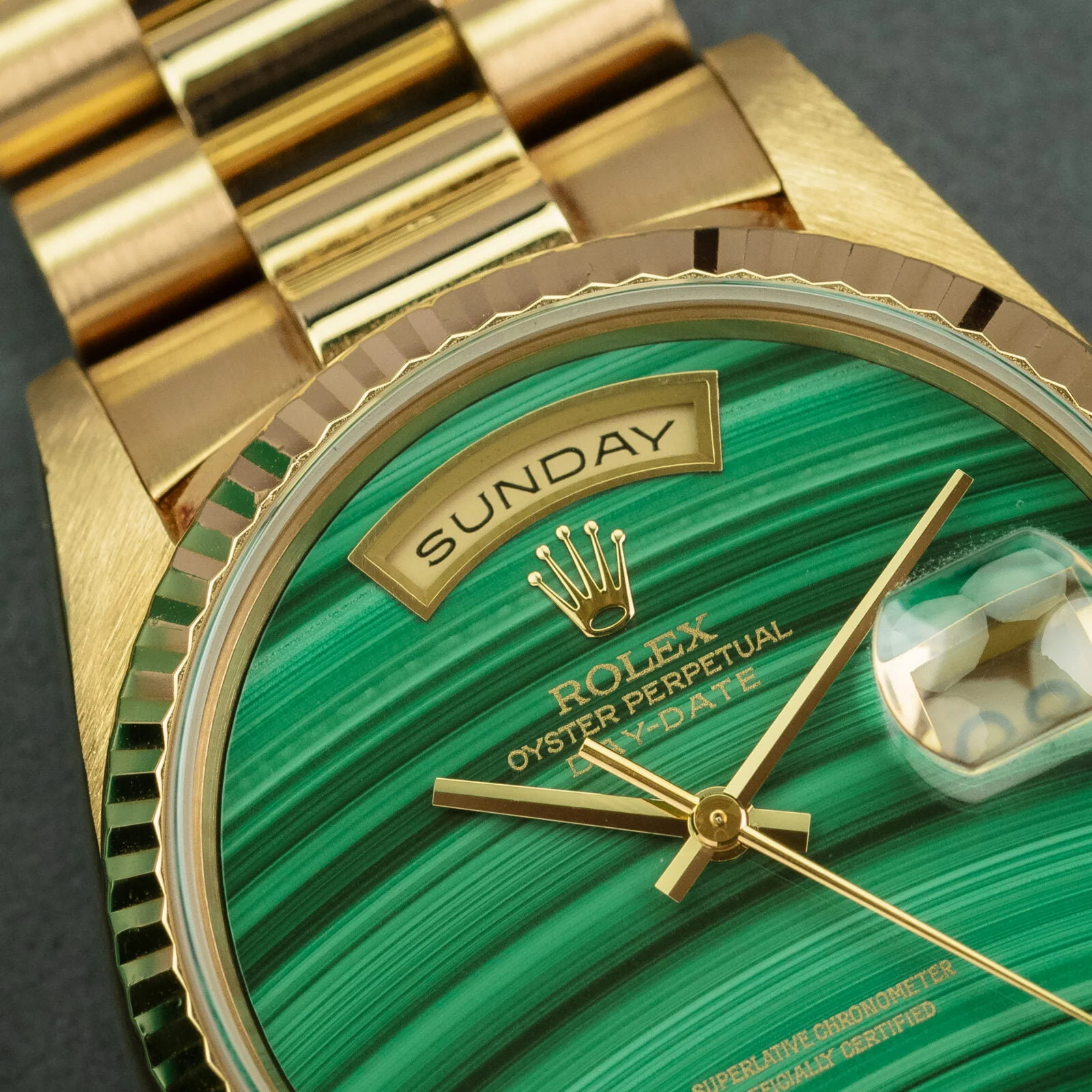 Rolex Day Date 18238 Malachite Amsterdam Vintage Watches