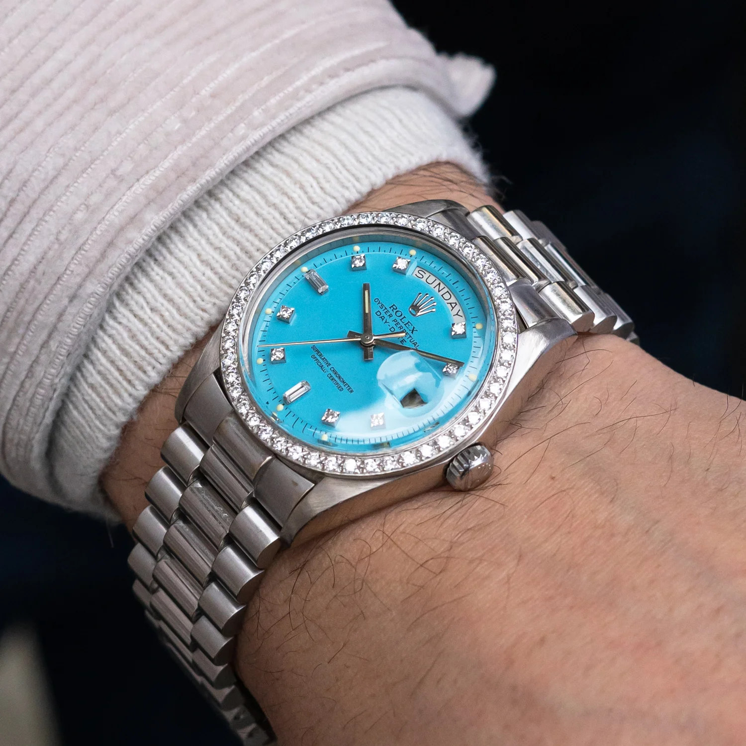 Rolex Day Date 1804 Turquoise Stella Amsterdam Vintage Watches