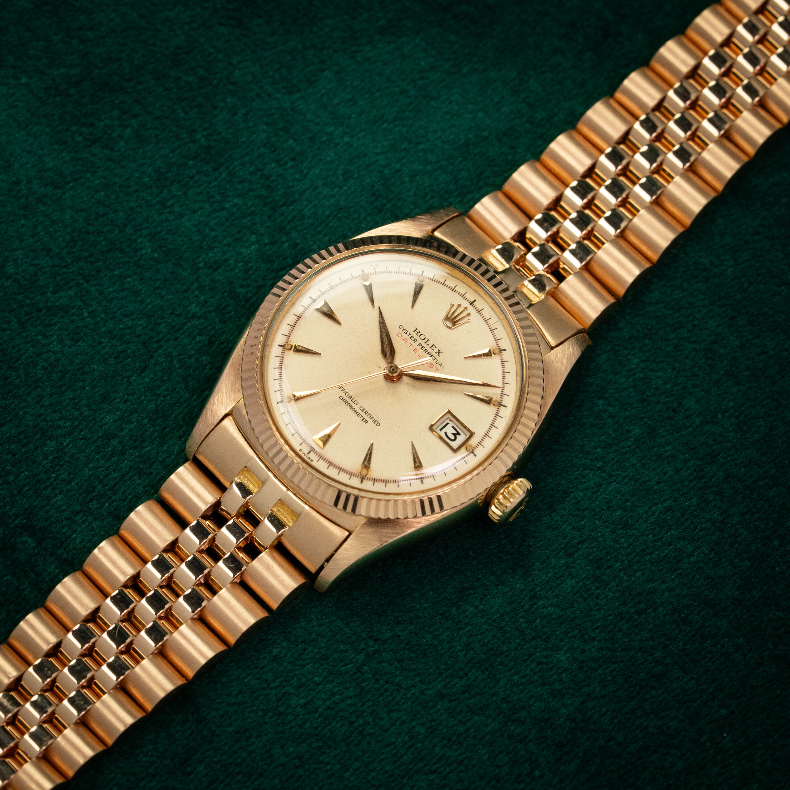 Rolex Datejust 6305/1 'Pink Gold' - Amsterdam Vintage Watches