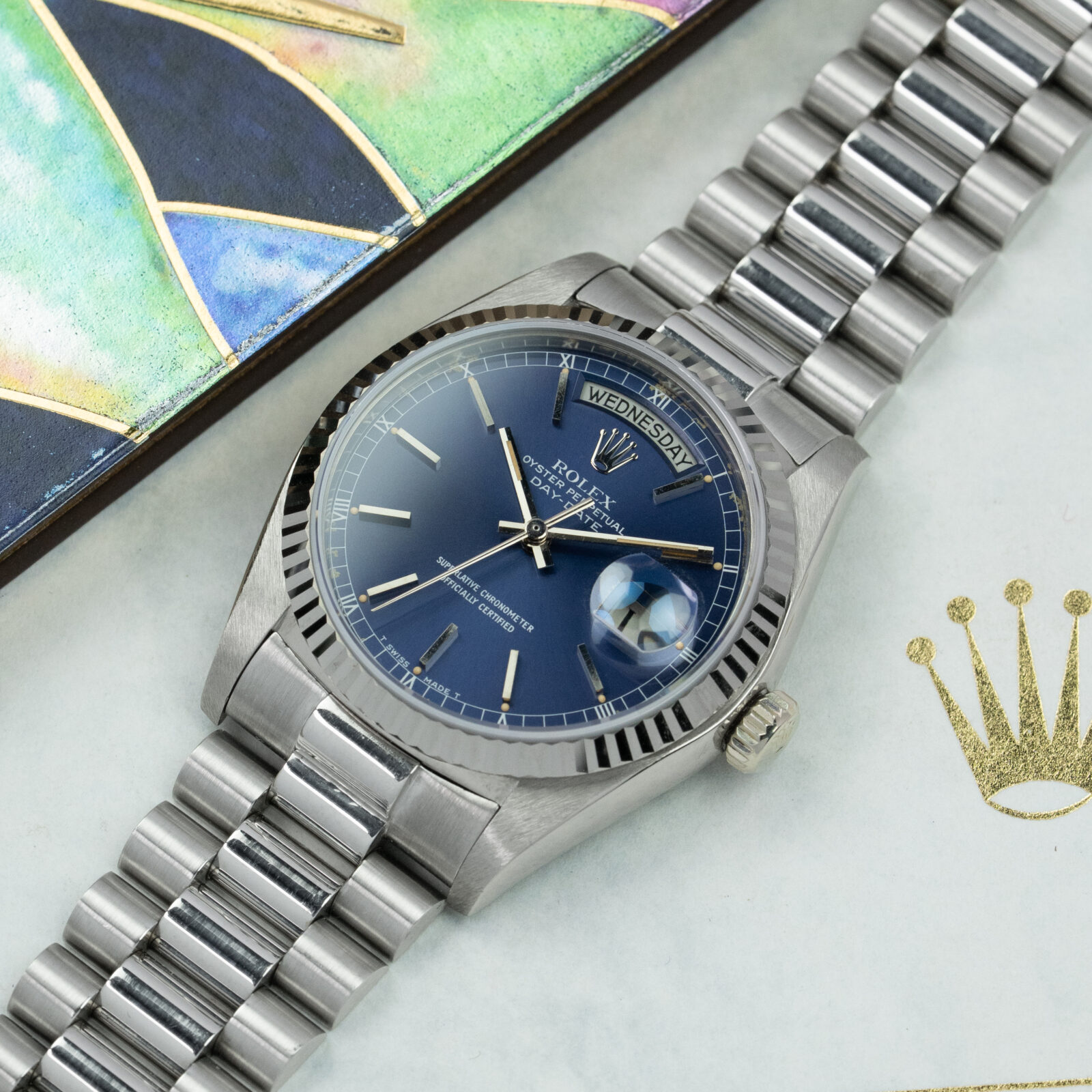 user_1c0a684c　TP M Mens Rolex 18K Gold Day-Date President Silver Roman 18239